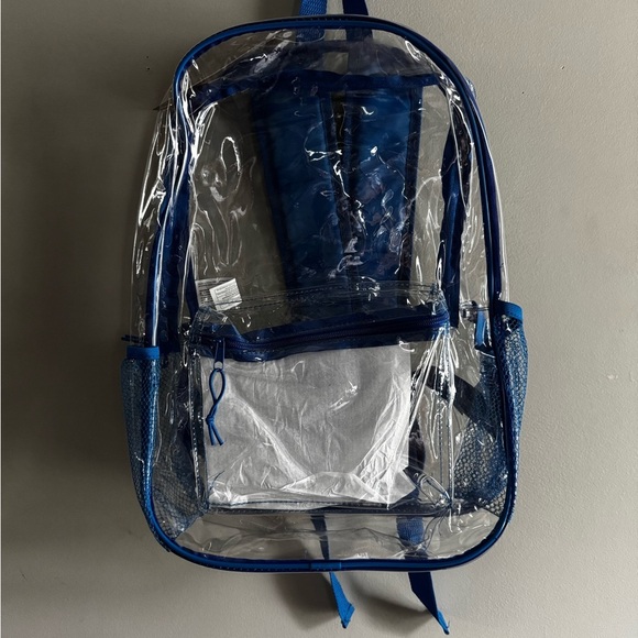 Clear and Blue Backpack - Picture 1 of 2